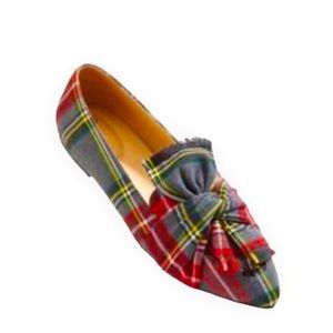 Cato Comfort Est. 1946 Plaid Holiday Pointed Toe Flats